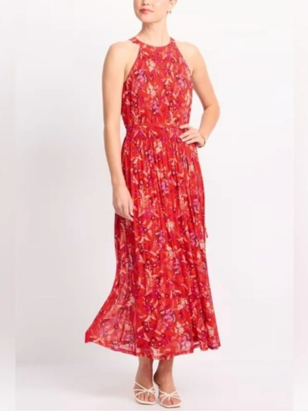 Floral Maxi Dress in Red by Les Serein MP